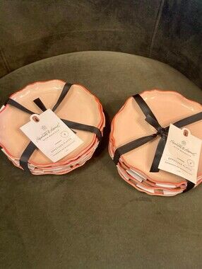 NWT 8 Hearth And Hand By Magnolia Stoneware Appetizer Plates Autumn Fall Bundle